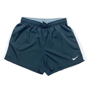 Nike Dri-Fit Womens Sz Medium Black White Stripe Shorts 4" Running Activewear